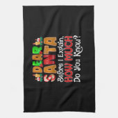 Santa I親愛はクリスマスの引用文を説明おもしろいできる キッチンタオル (縦)