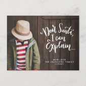 Santa I親愛はHoliday Full Photoを説明おもしろいできる ポストカード (正面)