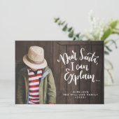 Santa I親愛はHoliday Full Photoを説明おもしろいできる 招待状 (スタンド正面)