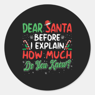 Santa I親愛 Explainおもしろいクリスマス男女K ラウンドシール