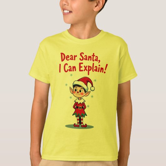 Santa I Can 親愛 Explain - Mischief小妖精や小人 Tシャツ (正面)
