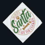 Santa I The Cookie食べ - Pet バンダナ<br><div class="desc">サンタさん食べクッキーデザイン。選択した色のプリントを選択するオプション。また、任意の製品にデザインを簡単に転送できる。</div>