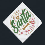 Santa I The Cookie食べ - Pet バンダナ<br><div class="desc">サンタさん食べクッキーデザイン。選択した色のプリントを選択するオプション。また、任意の製品にデザインを簡単に転送できる。</div>