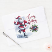 Santa Ice Skating at Winter Fest スクエアシール (封筒)