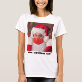 Santa in Coronavirus顔マスクユーモアTシャツ Tシャツ