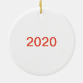 Santa in facemask christmas holiday tree dec セラミックオーナメント (裏面)