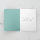 Santa in Firetruck Merry Christmas Hero カード (内部)