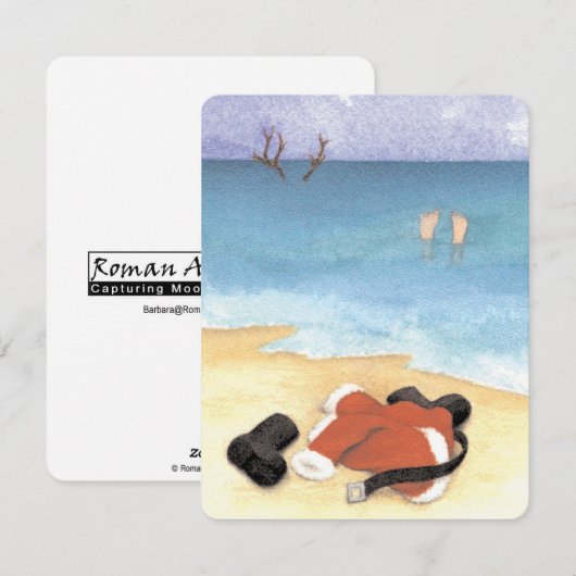 Santa in for a Swim  シーズンカード (正面/裏面)