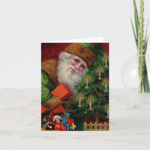 Santa in Greenノートカード シーズンカード