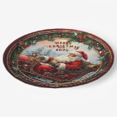 Santa in His Sleigh ペーパープレート (アングル)