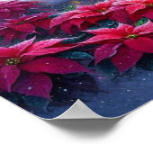 Santa in His Sleigh on Poinsettia Pond Wall Poster ポスター (角)