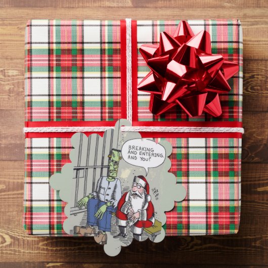 Santa In Jail snowflake paper ornament オーナメントカード (インサイチュ (ギフト))