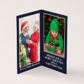 Santa In London,家族の写真クリスマスカード 名刺 (内部)