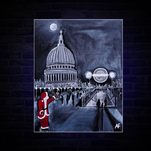 Santa in London Painting by Alfred Fox キャンバスプリント