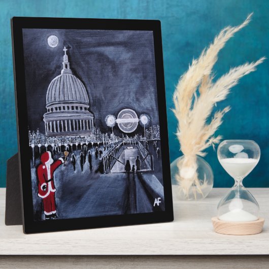 Santa in London Painting by Alfred Fox フォトプラーク (側面)