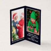 Santa In Moscow家族写真クリスマスカード 名刺 (内部)