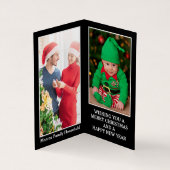 Santa In New York，家族写真クリスマスカード 名刺 (内部)