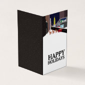 Santa In New York，家族写真クリスマスカード 名刺 (外部)