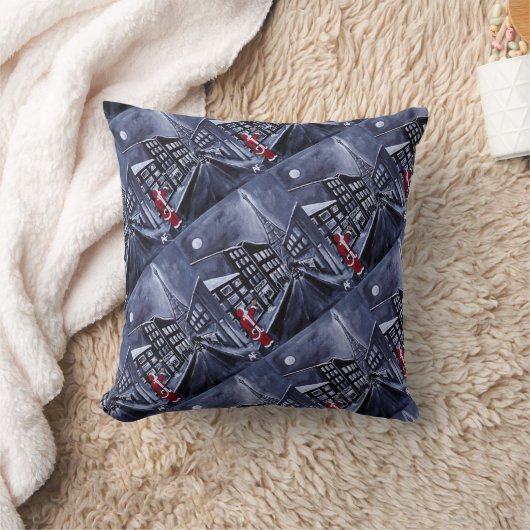 Santa in Paris Painting by Alfred Fox クッション (ブランケット)