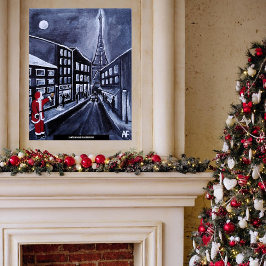 Santa in Paris Painting by Alfred Fox ポスター