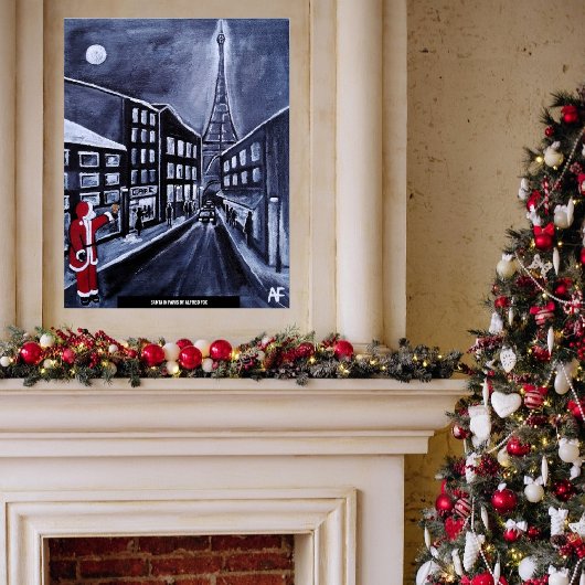 Santa in Paris Painting by Alfred Fox ポスター