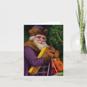 Santa in Purpleノートカード シーズンカード