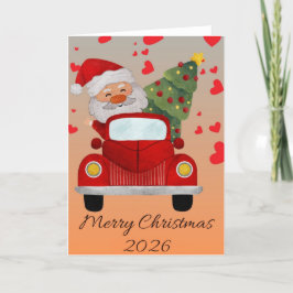 「Santa in Red Carクリスマスカード2025 シーズンカード