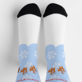 Santa In Sleigh Design Christmas ソックス (上部)