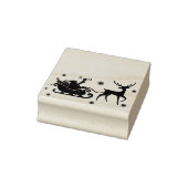Santa in Sleigh Merry Christmas Stamp ラバースタンプ (スタンプ)