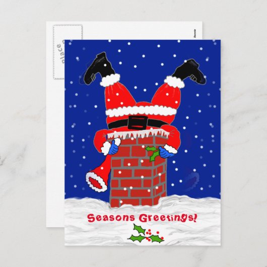 Santa in the Chimneyはがき シーズンポストカード (正面/裏面)