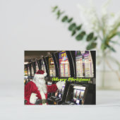 Santa in Vegasのスロット遊クリスマスポストカード シーズンポストカード (スタンド正面)
