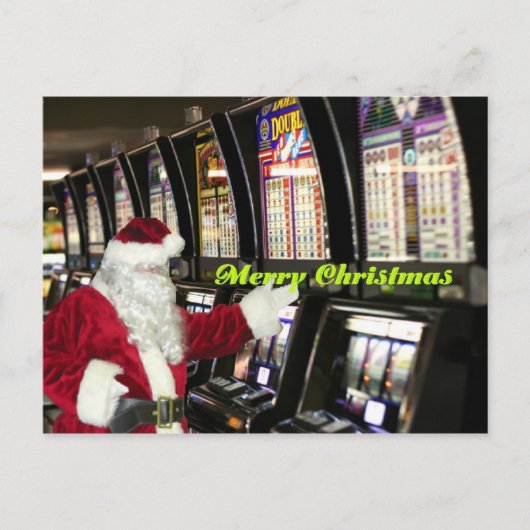 Santa in Vegasのスロット遊クリスマスポストカード シーズンポストカード (正面)