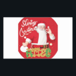 Santa Is 来's Christmas Rounded Sticker 長方形シール<br><div class="desc">Santa Is 来's Christmas Rounded Sticker</div>