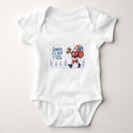 Santa is coming to the town ベビーボディスーツ