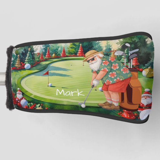 Santa is golfing Hawaii Shirt ゴルフヘッドカバー (正面)