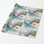 Santa is Surfing Christmas Holiday  ラッピングペーパー (アンロールド)