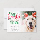 Santa It犬の写真のホリデーユーモアのあるカード ノートカード (正面)