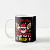 Santa It's The Most Wonderful Time For A Beer Funn コーヒーマグカップ (左)