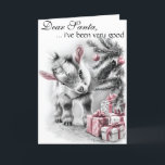 Santa I've 親愛 Good - Christmasベビー シーズンカード<br><div class="desc">Santa I'親愛've Good,  Christmas - OMGベビーヤギのクリスマスは何が望む世界の中で与え、この顔だけでは何もできないのか？彼女は彼女が非常に良いと約束…ツリーの下で、クリスマスの朝にかわいらし赤面ピンクのパッケージ…デザインによって©WhimsicicalArtwork™</div>