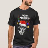 Santa Jack Russell Reindeer Light Christmas Tシャツ (正面)