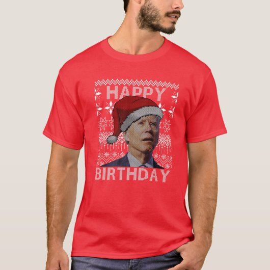 Santa Joe Biden Happy Birthday Confused Funny Ugly Tシャツ (正面)