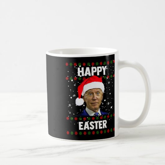 Santa Joe Biden Happy Easter Ugly Christmas Sweate コーヒーマグカップ (右)