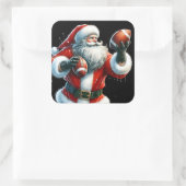 Santa Juggling Footballs for Christmas スクエアシール (バッグ)