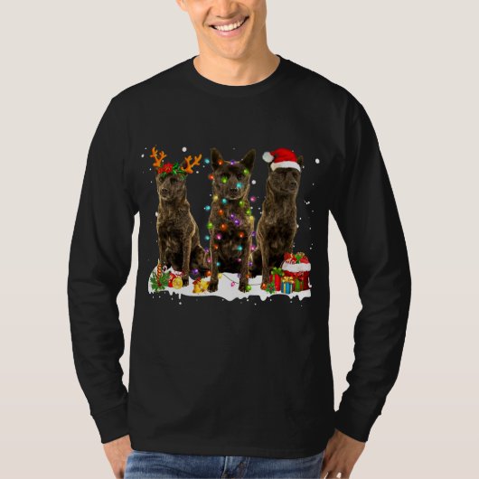 Santa Kai Ken Dog Gorgeous Reindeer Christmas Tシャツ (正面)