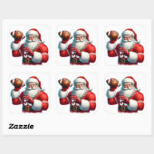 Santa Kicks Back With a Football スクエアシール (シート)