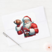 Santa Kicks Back With a Football スクエアシール (封筒)