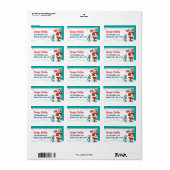 Santa + Kid Christmas Card Return Address Labels ラベル (フルシート)