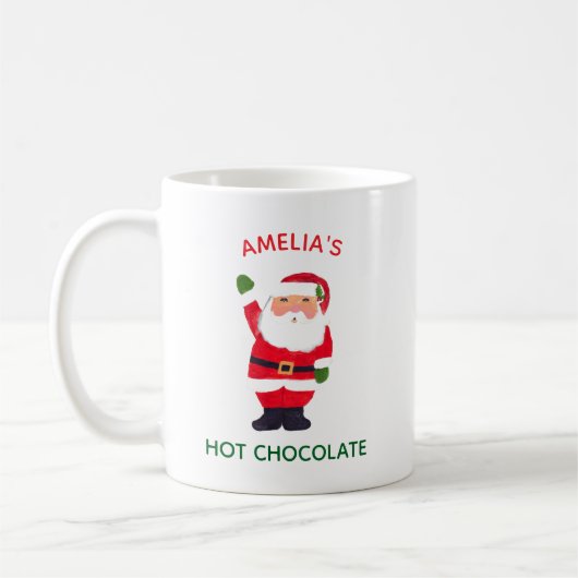 Santa Kids Children Festive Christmas Cute Humor コーヒーマグカップ (左)