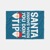 Santa Knows When You Don't Tip Server Squad Santa  フリースブランケット (正面(横))