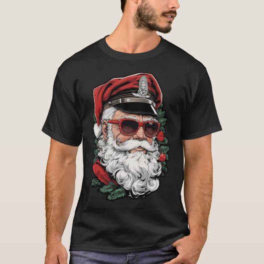 Santa Leather Daddyom of Finlandribute Gay Christm Tシャツ (正面)